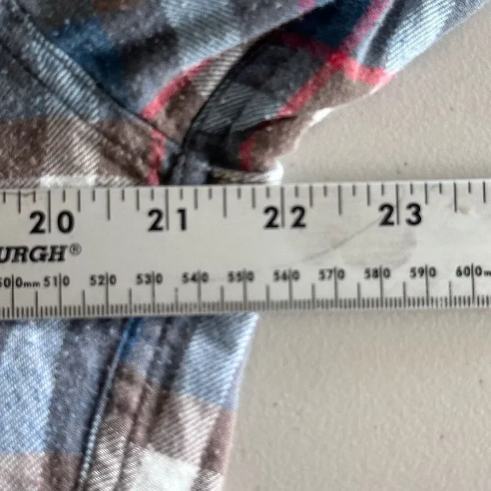 J. Crew Flannel Button Up Shirt‎ Mens M Red Blue LS Plaid Gorpcore Outdoor